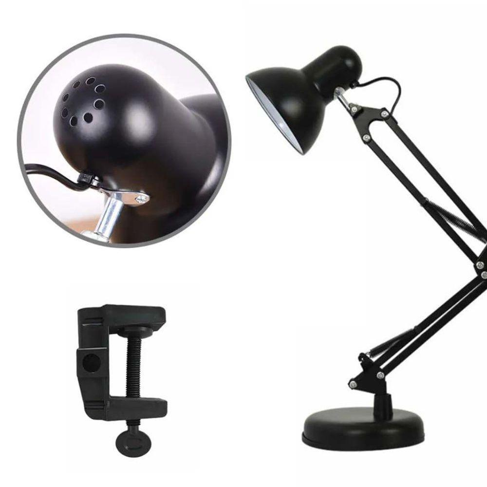 Luminaria Robo Articulada De Mesa Com Base Garra Computador - 2