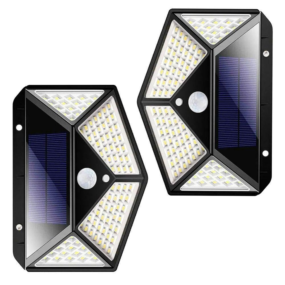 Luminaria Solar 100 Leds Sensor Movimento 3 Funçoes 2 Uni - 1