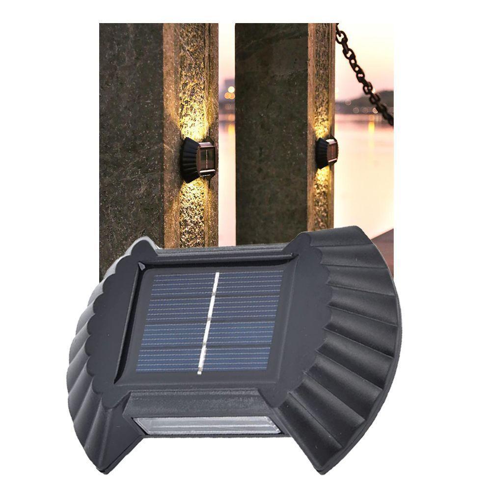 Luminaria Solar Led Parede Arandela Balizador Agua Spot Luz - 1