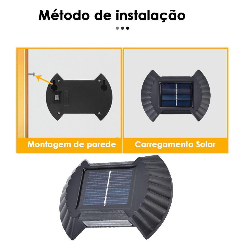 Luminaria Solar Led Parede Arandela Balizador Agua Spot Luz - 4