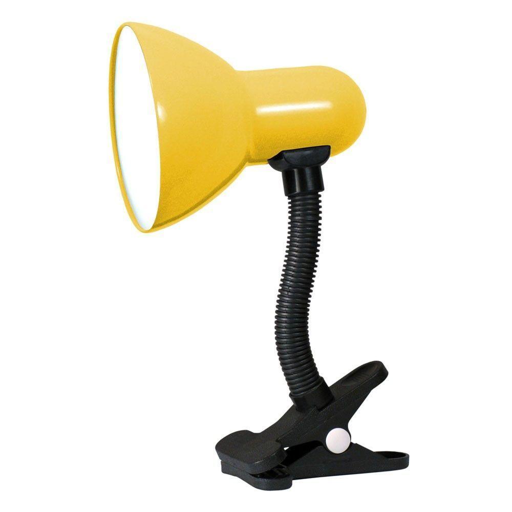 Luminaria Mesa Amarela Articulavel Garra Abajur Presilha - 1