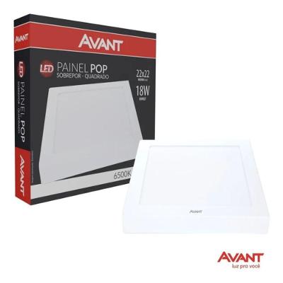 Kit 10 Painéis Led Quadrado Sobrepor 18w Branco Frio Bivolt