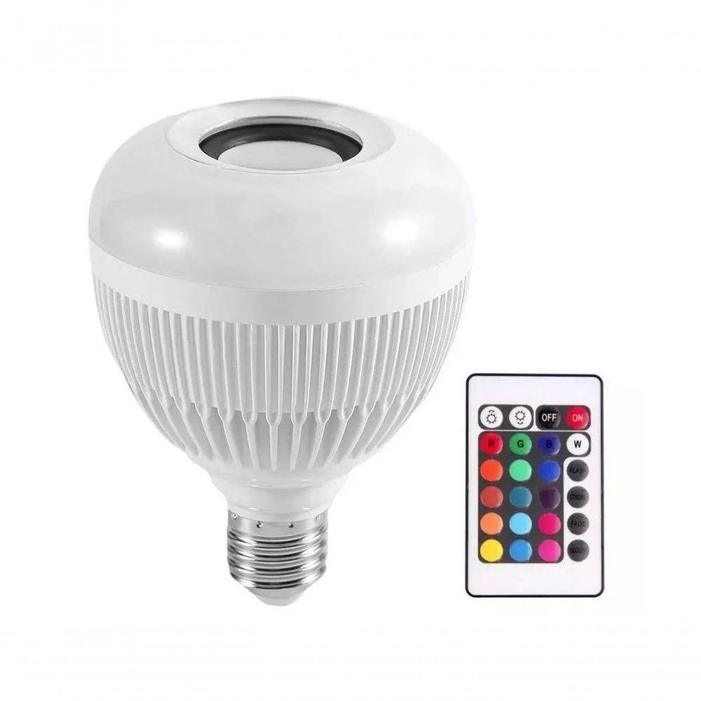 Lampada Luz Led Rgb Bluetooth Caixa Som Controle Remoto - 3