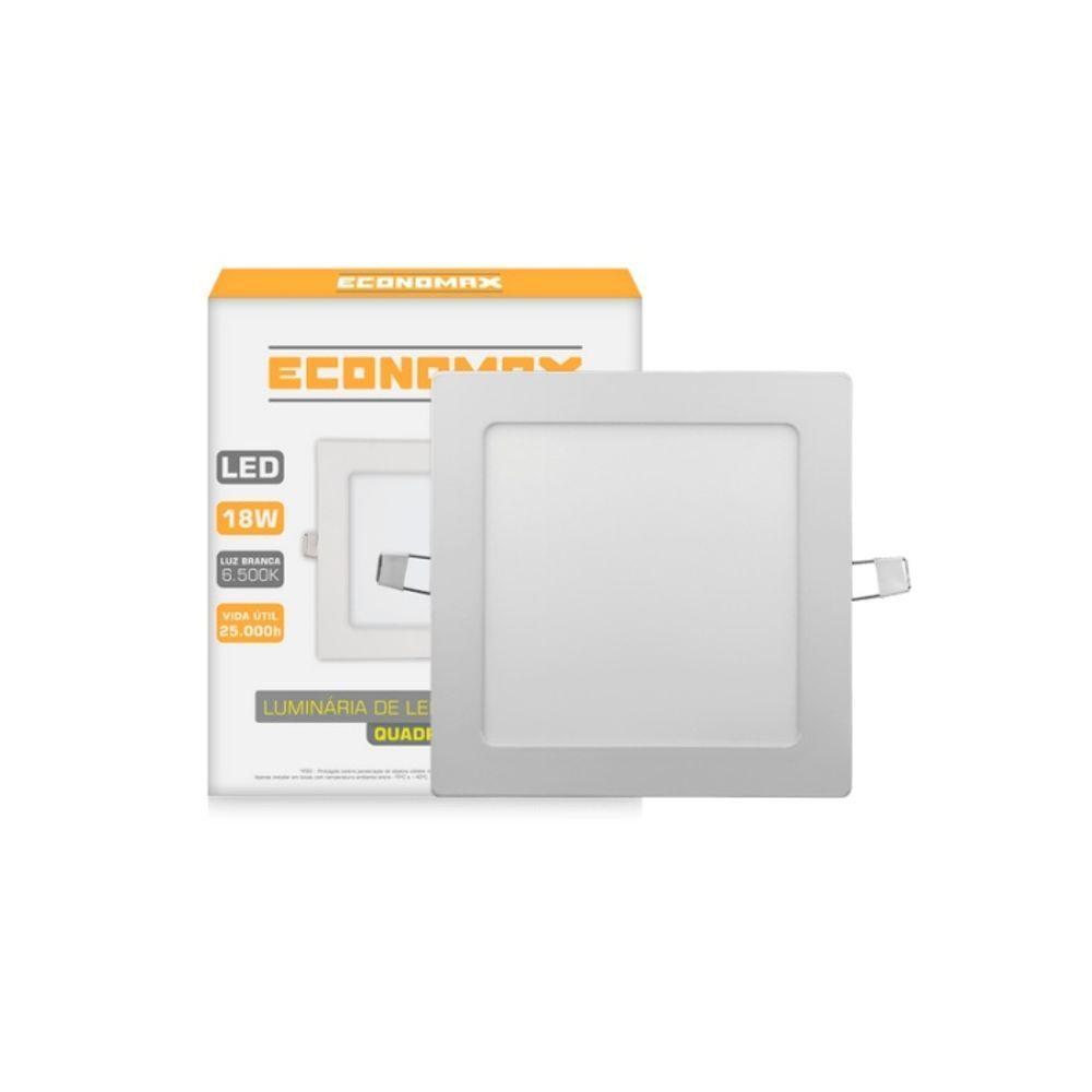 Kit 2 Painéis Plafon Led Embutir 18w Quadrado Branco Frio - 4