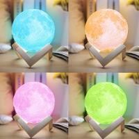 Lua 3d Luminaria Bateria Abajur Usb Touch Led Rgb Decoracao - 2