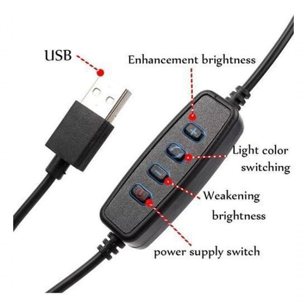 Luz Ring Light 10 Pol Led 3500/5500k Tripé Suporte Celular - 3