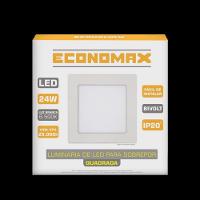 Kit 8 Painéis Led Sobrepor 24w Quadrado Branca Frio Bivolt - 5