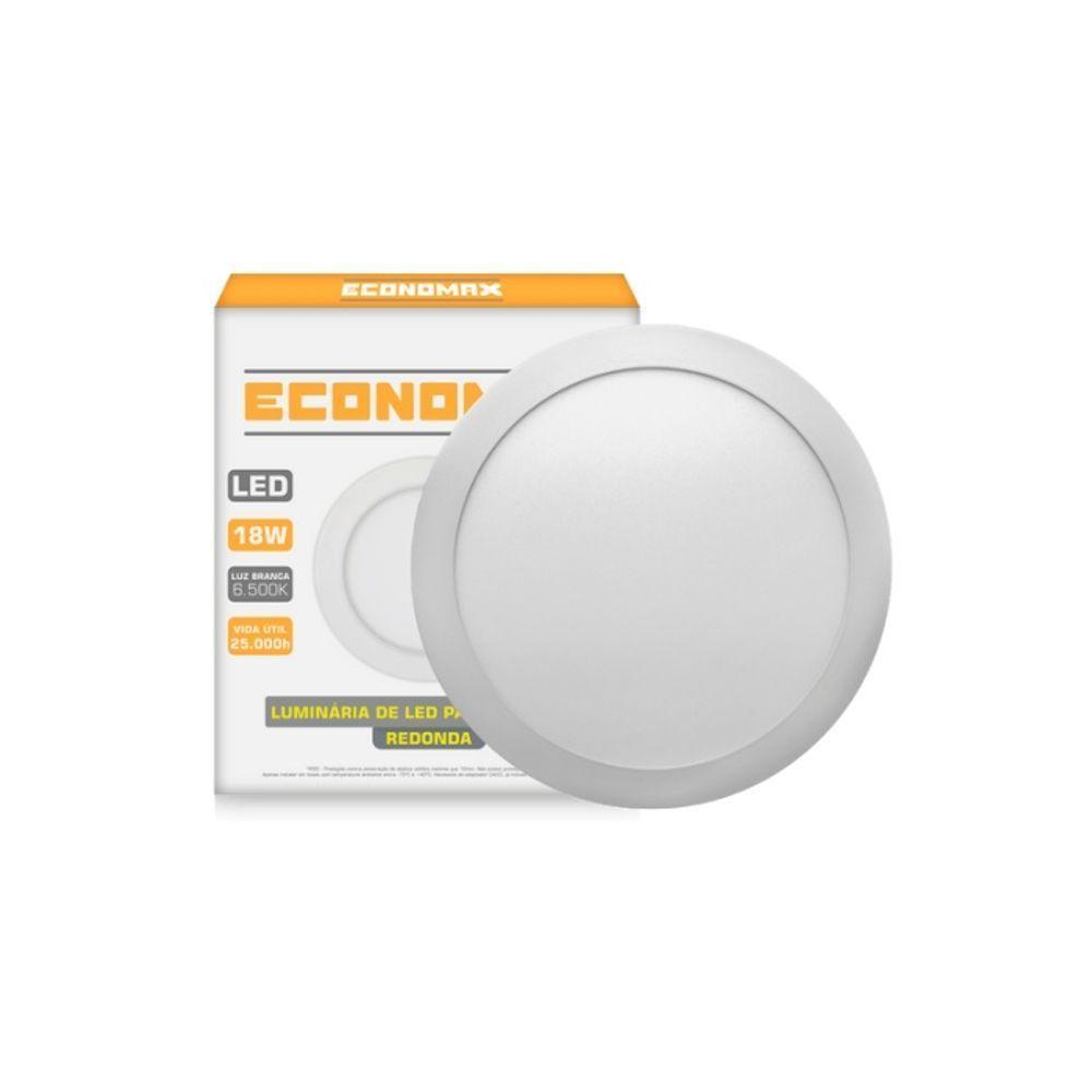 Kit 8 Painéis De Led Sobrepor 18w Redondo Branco Frio Biv - 1