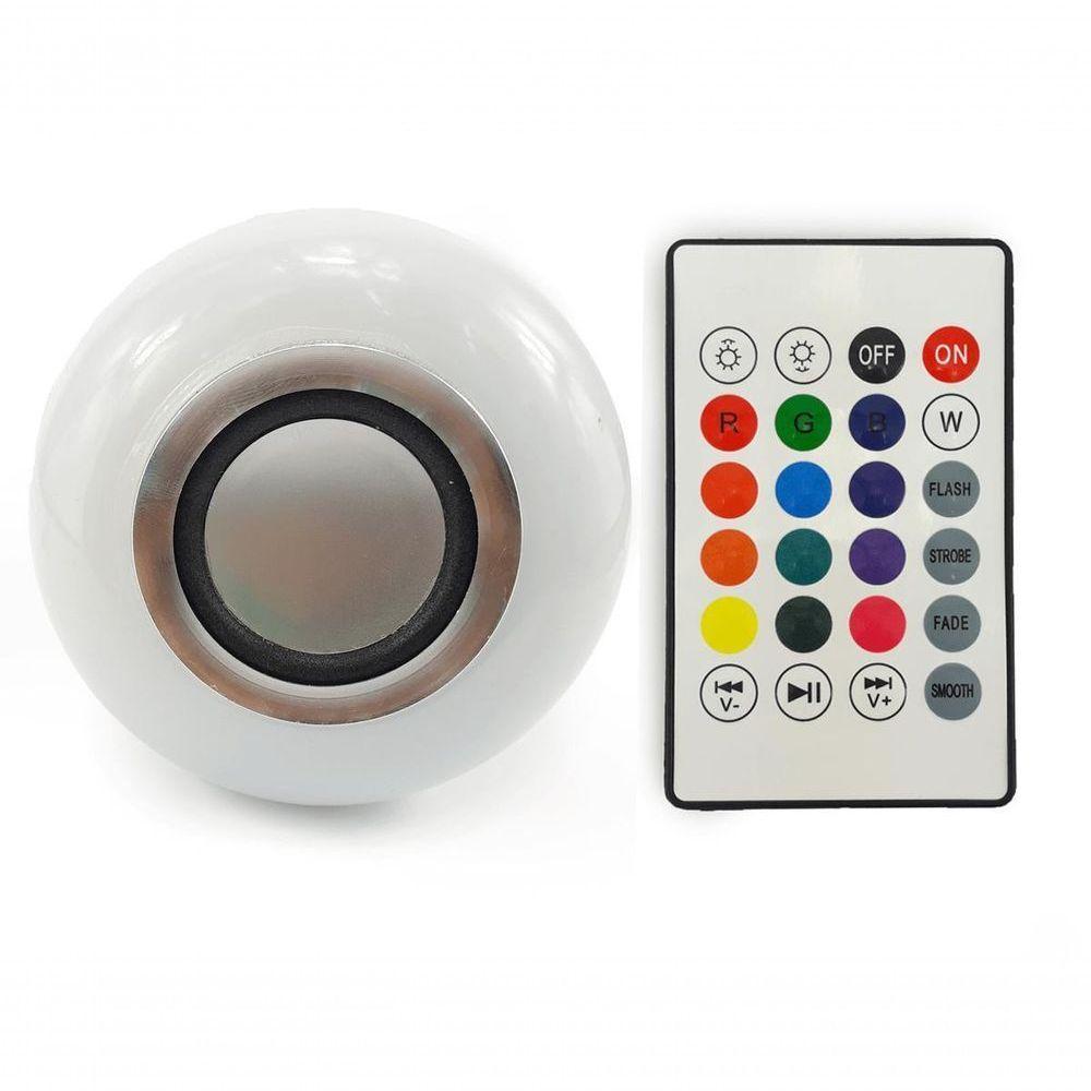 Lâmpada Led Rgb Musical 3W Com Alto Falante Controle Remoto - 1