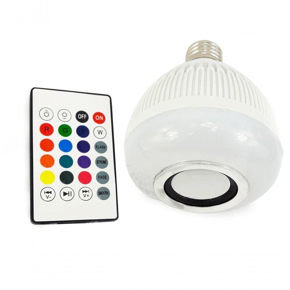 Lâmpada Led Rgb Musical 3W Com Alto Falante Controle Remoto - 3