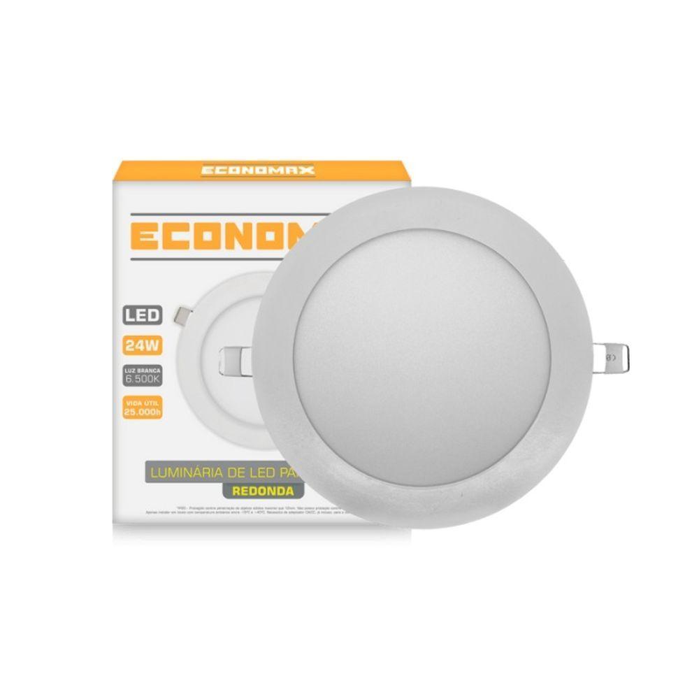 Kit 3 Painéis Led Embutir 24w Redondo Branco Frio Bivolt - 1