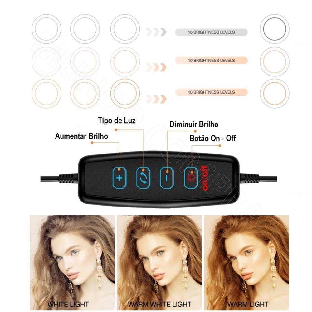 Ring Light 26Cm 10 Tripé 210Cm - 4