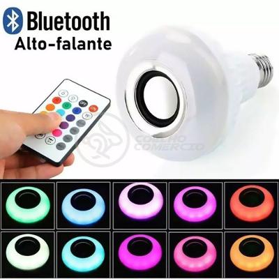 Lâmpada Led 12W E27 Rgb Colorida Com Caixa De Som Bluetooth