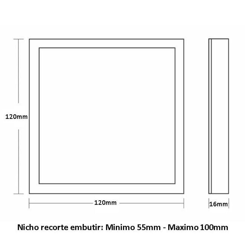 Painel De Led Frameless Quadrado Embutir/sobrepor 17w Bivolt Blumenau 6500k Luz Fria - 4