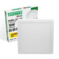Painel De Led Quadrado Sobrepor 18w Bivolt Taschibra 3000k Luz Quente - 1