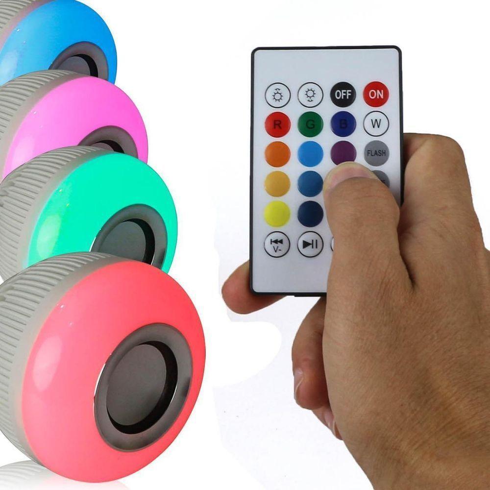 Lâmpada Led Musical Rgb Bluetooth Controle Remoto 8 Cores - 2