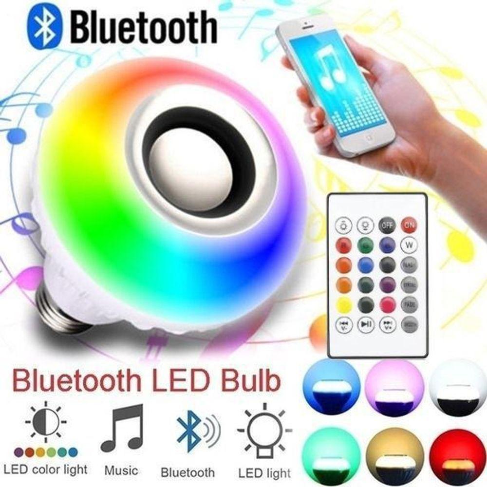 Lâmpada Led Musical Rgb Bluetooth Controle Remoto 8 Cores - 5
