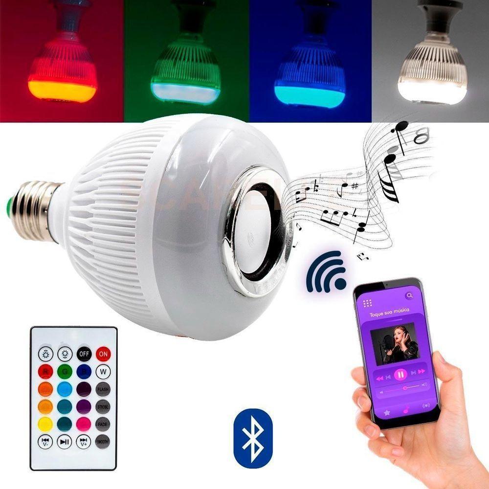 Lâmpada Bluetooth Com Led Rgb Música 12W + Controle Remoto - 5