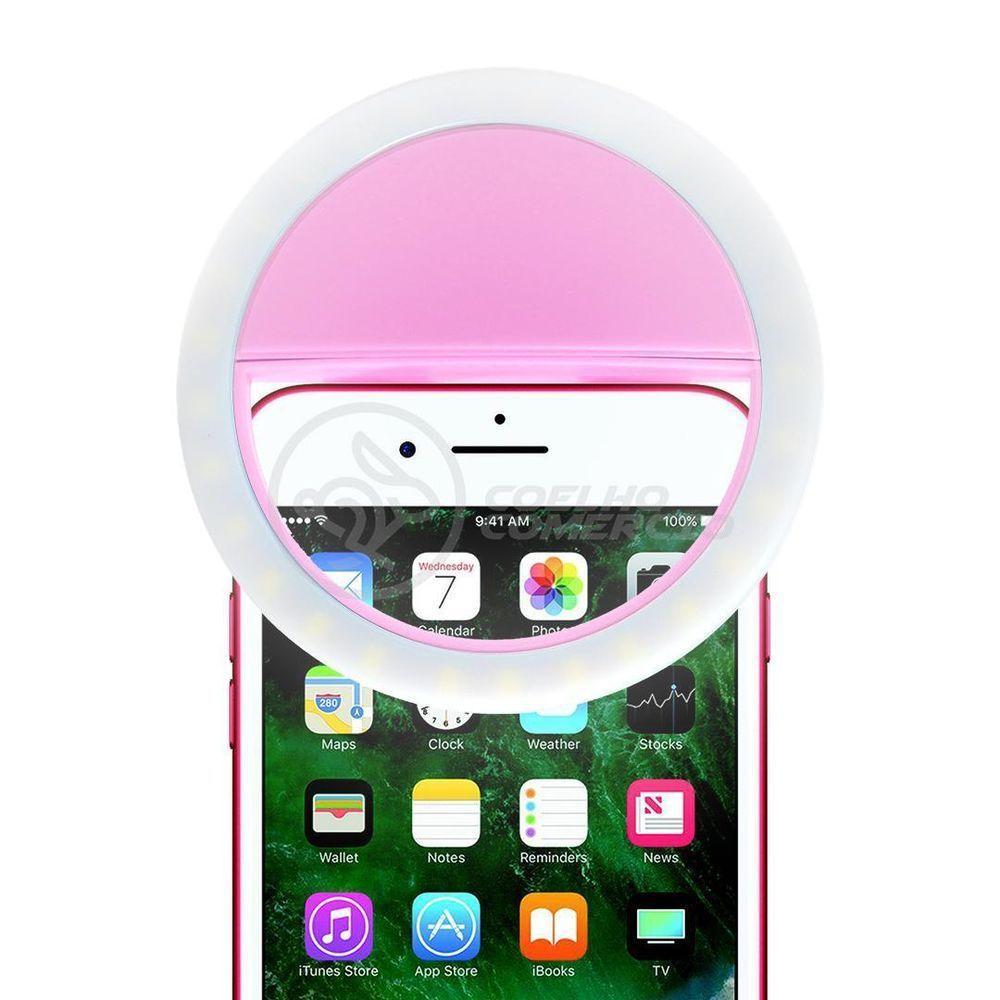 Anel De Luz Selfie Mini Ring Light Android E Ios - Rosa - 1