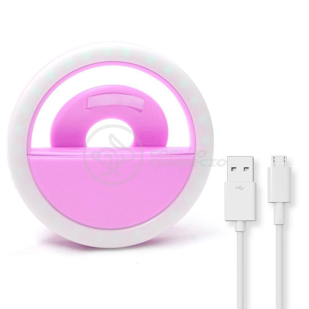 Anel De Luz Selfie Mini Ring Light Android E Ios - Rosa - 2