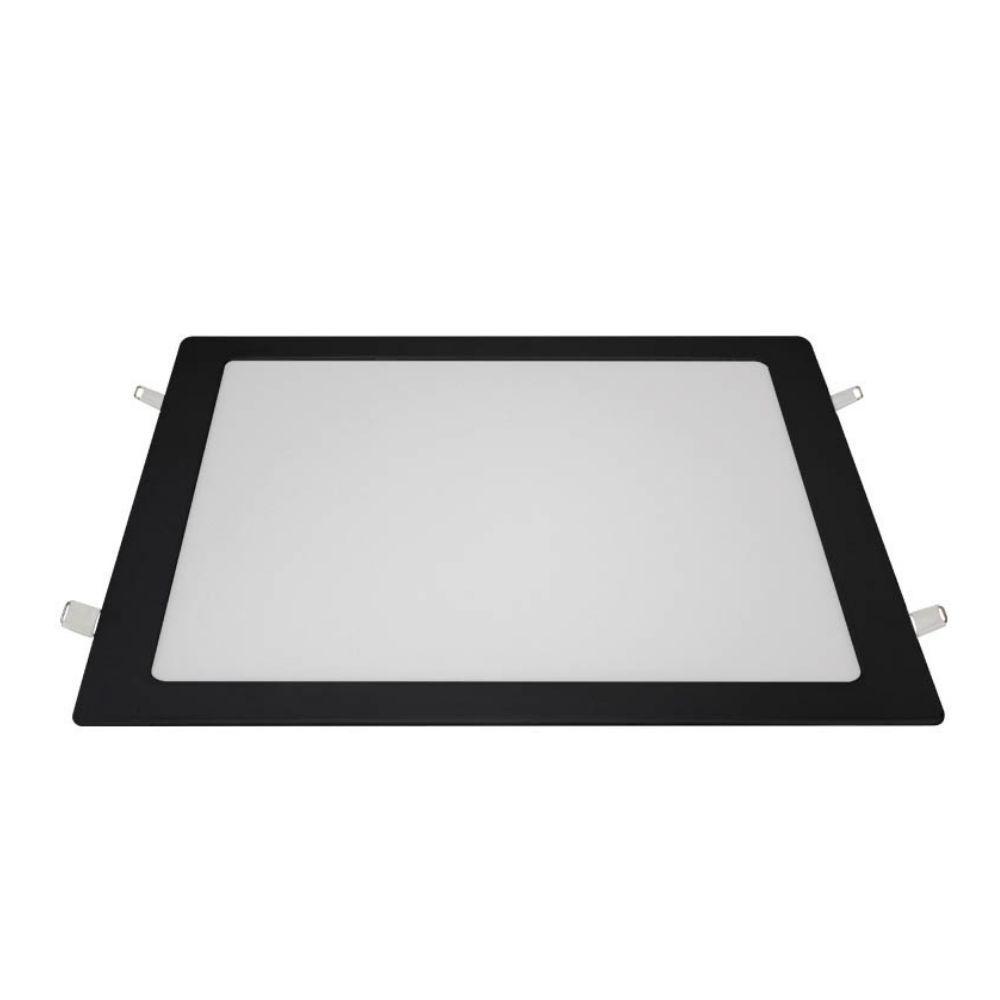 Painel De Led Blumenau Quadrado Embutir 24w Bivolt Preto 6500k Luz Fria - 1