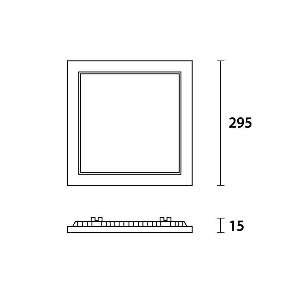 Painel De Led Blumenau Quadrado Embutir 24w Bivolt Preto 6500k Luz Fria - 2