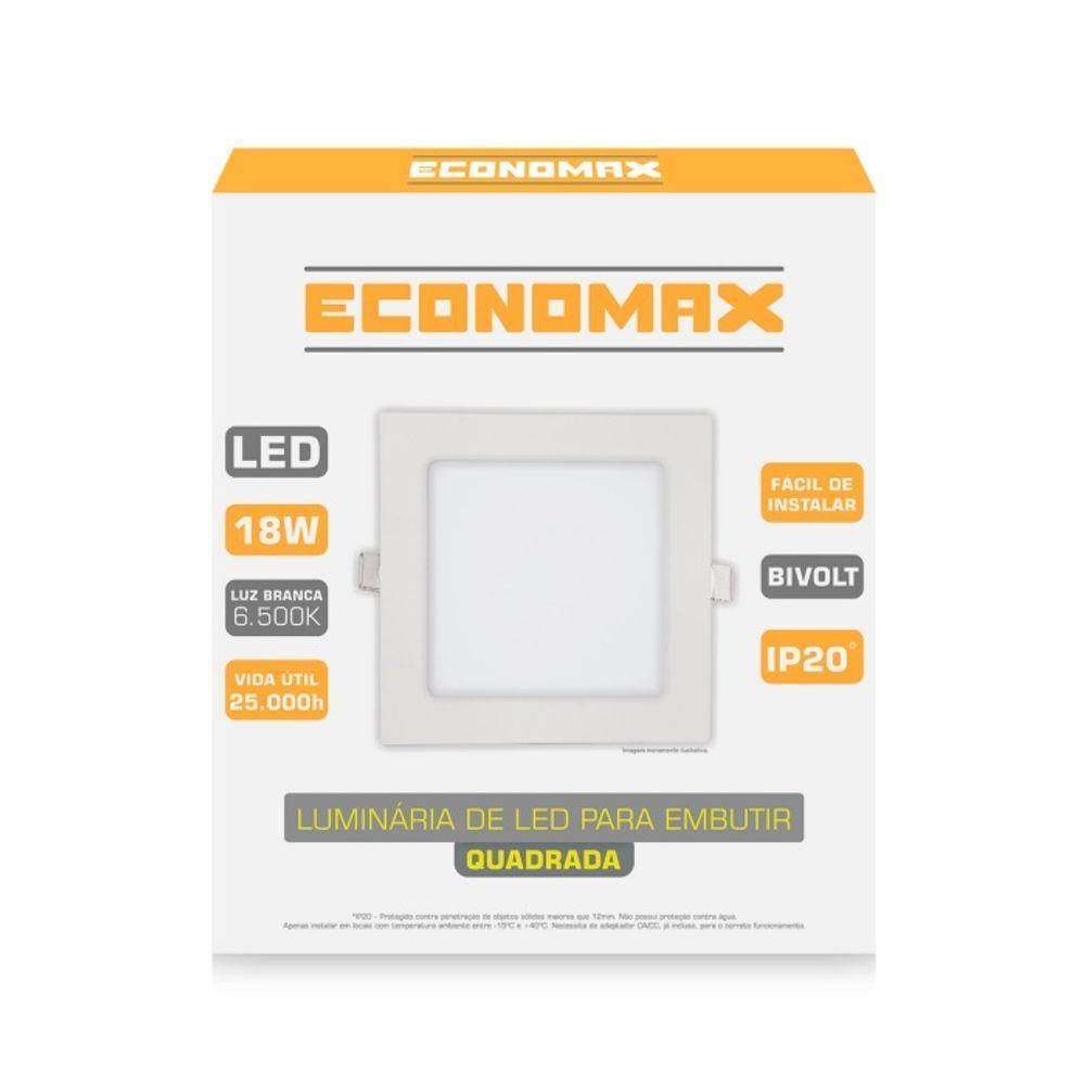 Kit 9 Painéis Plafon Led Embutir 18w Quadrado Branco Frio - 2