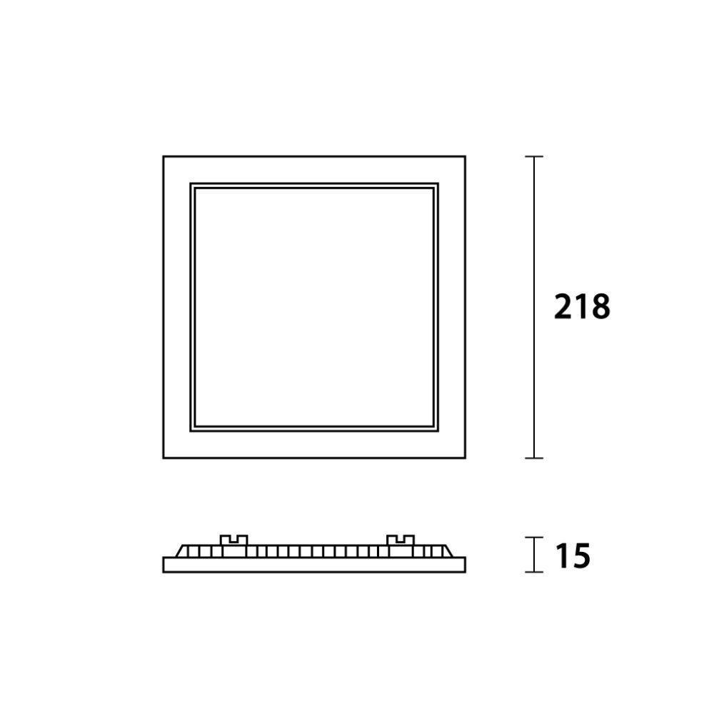 Painel De Led Blumenau Quadrado Embutir 18w Bivolt Preto 6500k Luz Fria - 3
