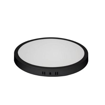 Painel De Led Blumenau Redondo Sobrepor 24w Bivolt Preto 6500k Luz Fria