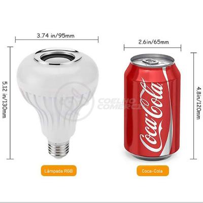 Lâmpada Led 12W E27 Rgb Colorida Com Caixa De Som Bluetooth