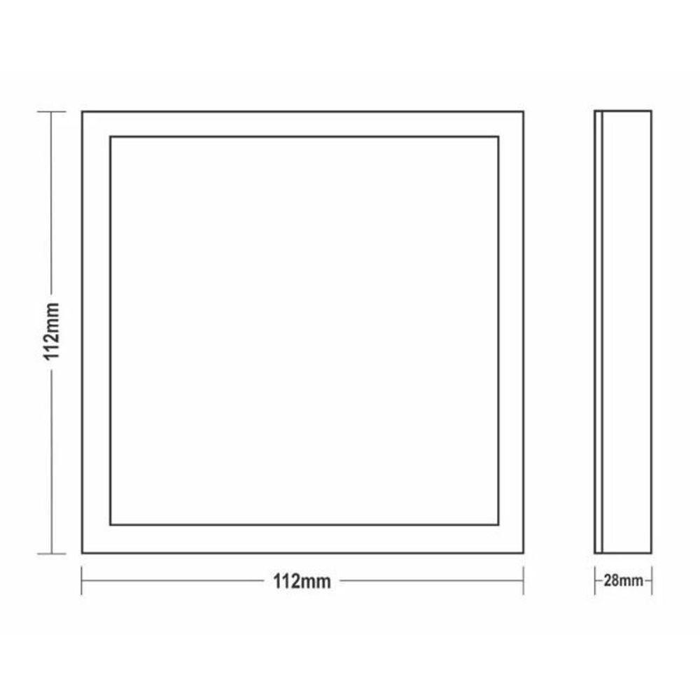 Painel De Led Quadrado Sobrepor 6w Bivolt Taschibra 6500k Luz Fria - 2
