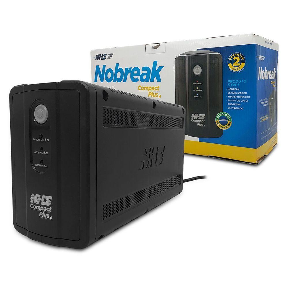Nobreak 1000va Nhs Compact Plus 4, Bivolt Aut., S/120v, Bat. 2x7ah/12v, 8 Tomadas - 90.b1.a01000 - 1