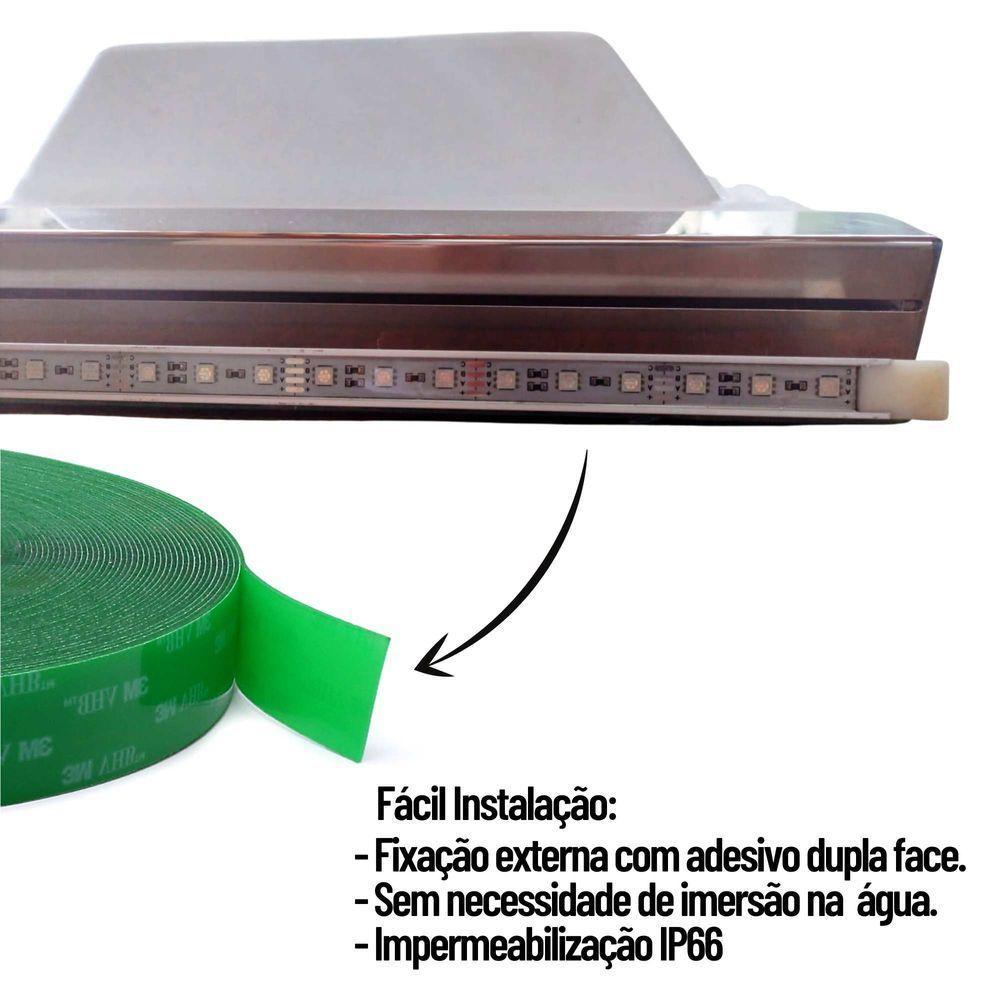 Refletor Linear 80Cm Para Iluminação De Led Rgb Para Cascata De Piscina - 4