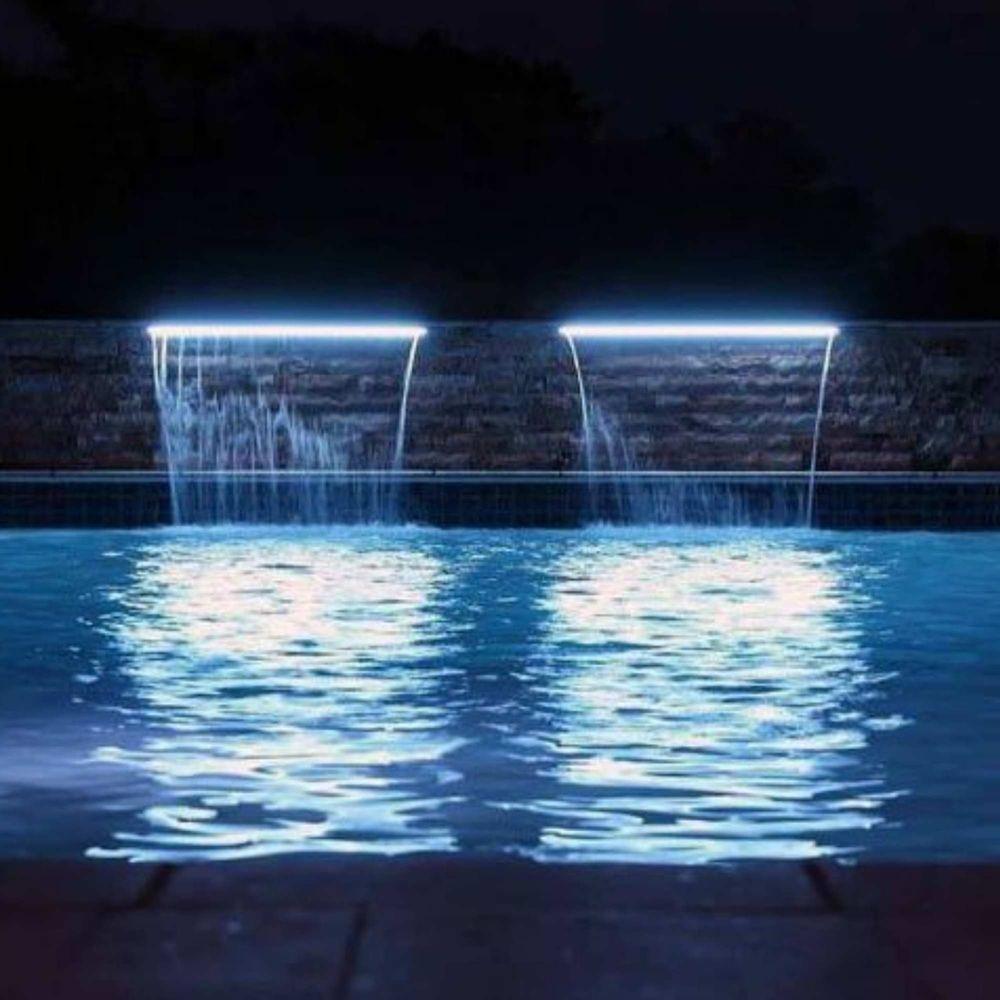 Refletor Linear 80Cm Para Iluminação De Led Rgb Para Cascata De Piscina - 10