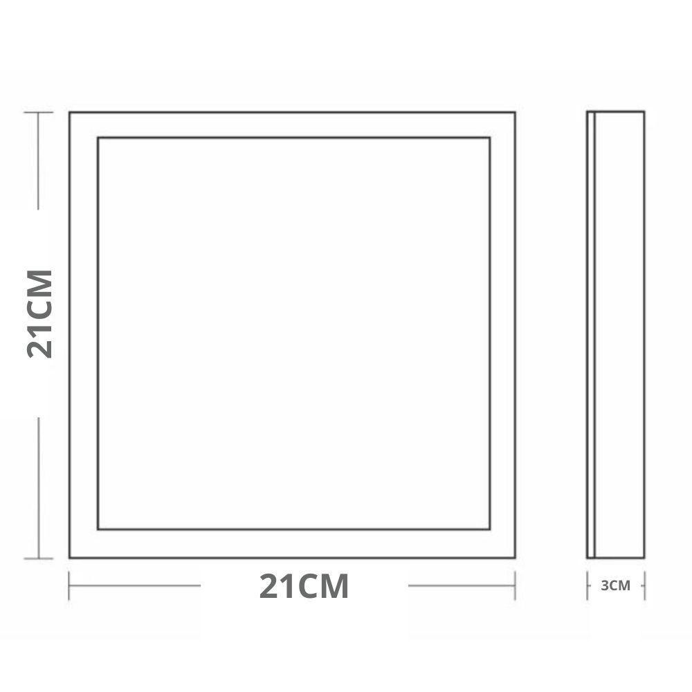 Painel Com Placa De Led Taschibra 18w Lys Quadrado Sobrepor Bivolt 6500k Luz Fria - 3