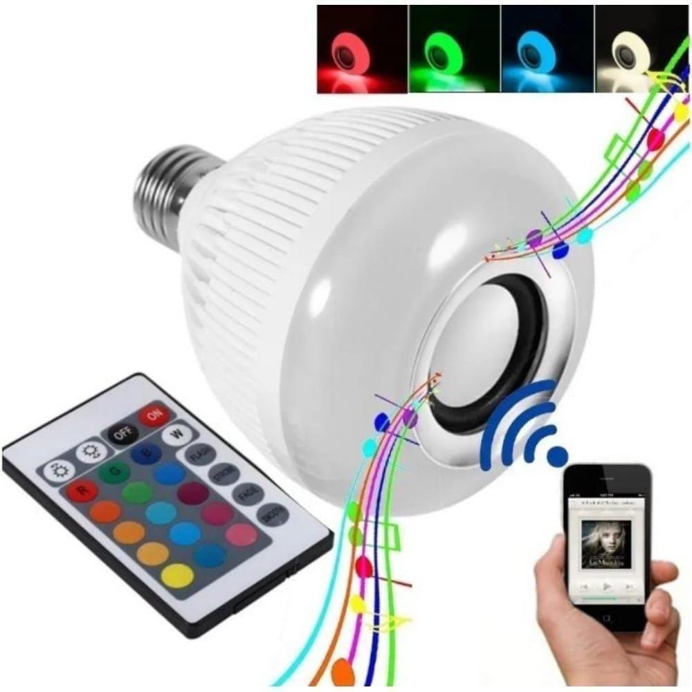 Lâmpada Led Rgb Musical 12W Caixa De Som Bluetooth 2 Em 1 - 2