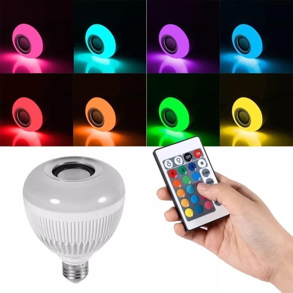 Lampada Luz Led Rgb Bluetooth Caixa Som Controle Remoto - 3