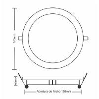 Painel De Led Redondo Embutir 12w Bivolt Taschibra 4000k Luz Neutra - 5