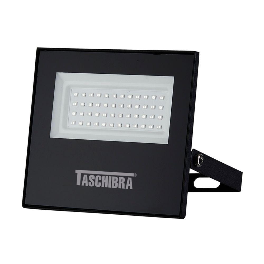 Kit 6 Refletores Taschibra Led Tr Slim 30w 6500k Preto Bivolt - 1