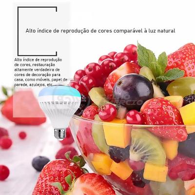 Lâmpada Led 12W E27 Rgb Colorida Com Caixa De Som Bluetooth