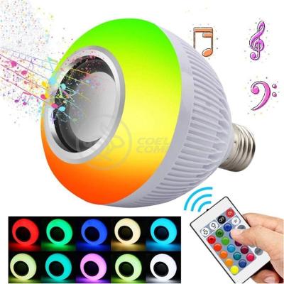 Lâmpada Led 12W E27 Rgb Colorida Com Caixa De Som