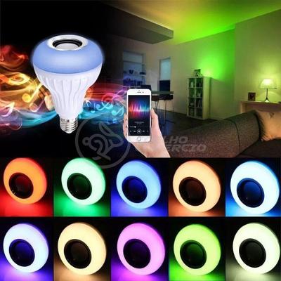 Lâmpada Led 12W E27 Rgb Colorida Com Caixa De Som Bluetooth