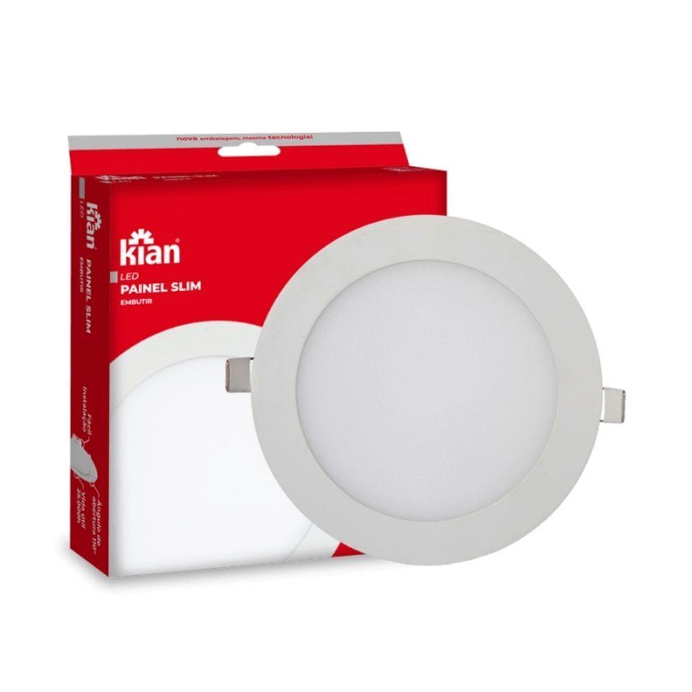 Kit 10 Painéis Led Embutir 18w Redondo Branco Frio Bivolt - 1