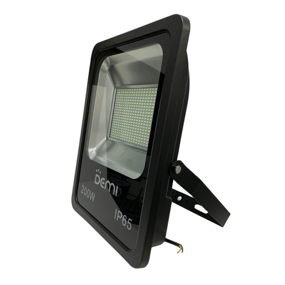 Refletor Projetor Led Slim 200w 6500k Bivolt Preto - Demi - 1