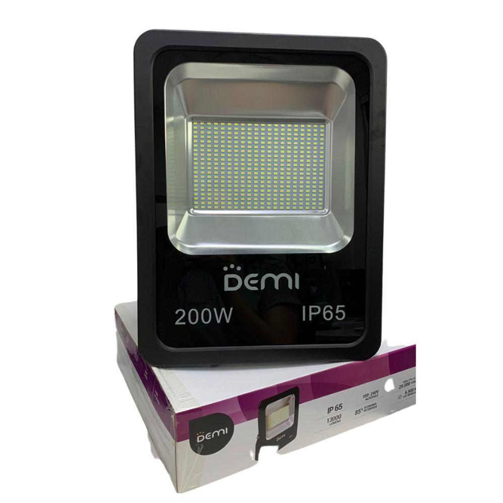Refletor Projetor Led Slim 200w 6500k Bivolt Preto - Demi - 3