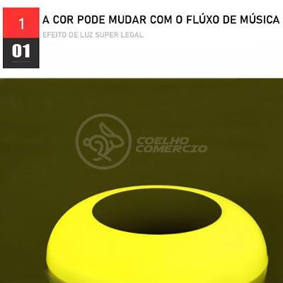 Lâmpada Led 12W E27 Rgb Colorida Com Caixa De Som Bluetooth