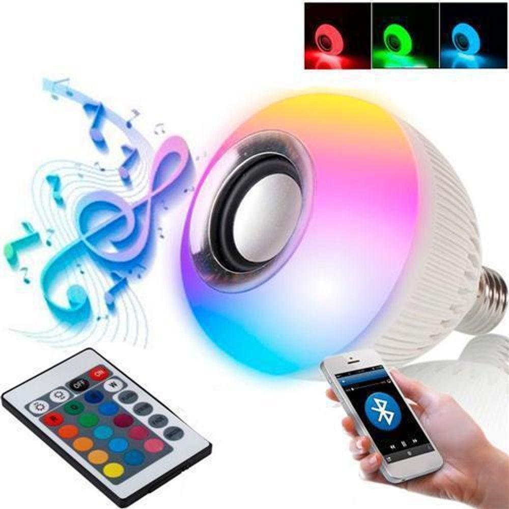 Lampada Musical De Led Bulbo Bluetooth Rgb + Controle Remoto - 3