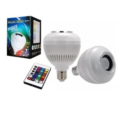 Lâmpada Led Rgb Musical 12W Caixa De Som Bluetooth 2 Em 1