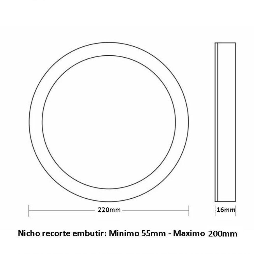 Painel De Led Frameless Redondo Embutir/sobrepor 32w Bivolt Taschibra 6500k Luz Fria - 4