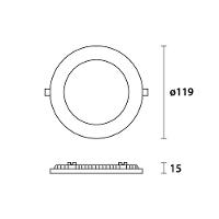 Painel De Led Redondo Embutir 6w Bivolt Blumenau 6500k Luz Fria - 2